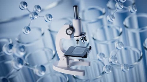 3D Animated Microscope and Molecular Structures Science Background