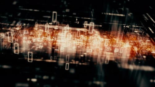 Glowing Futuristic Digital Data Network Background