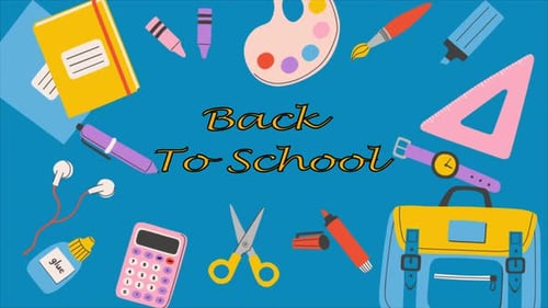 Back To School Background On Blue 4K