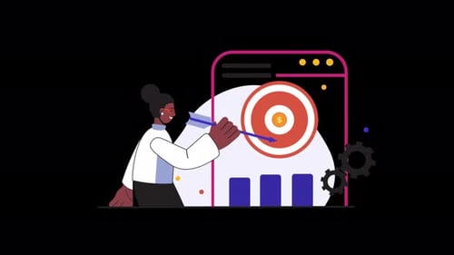 Business Goal Achievement Animation on Mobile Screen