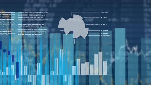 Animation of data processing and statistics recording over digital display board