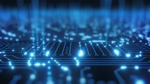 Contexte technologique des circuits imprimés bleus brillants