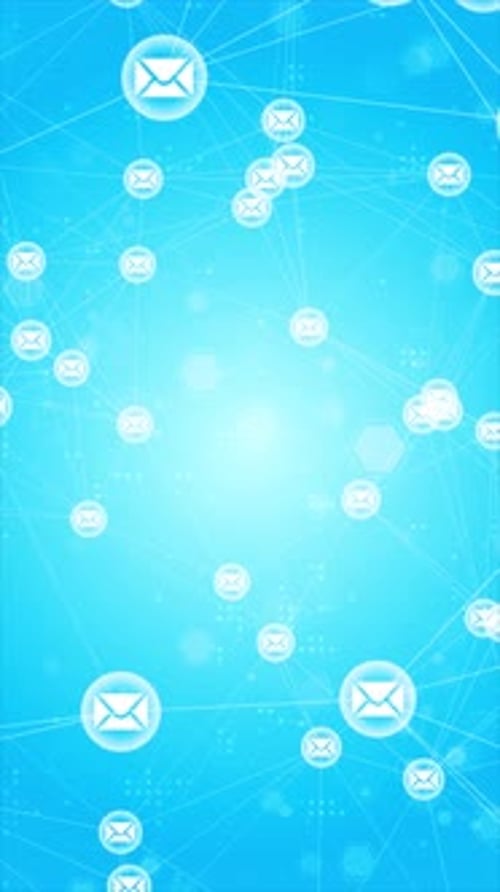 Animated Email Network Digital Communication Vertical Background