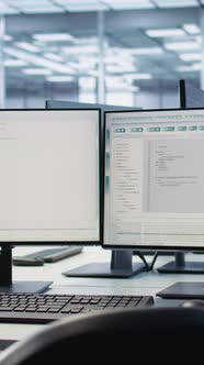 Close Up of Code Lines on Computer in Server Room for Machine Learning ...