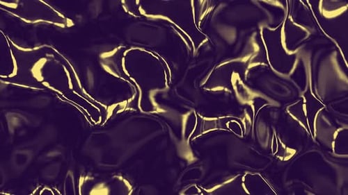 Dark Abstract Fluid Golden Liquid Background Loop