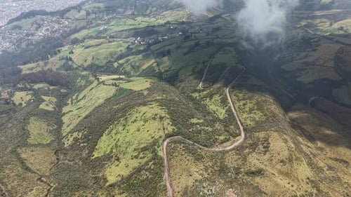 Aerial View of Andean Landscapes in Ecuador