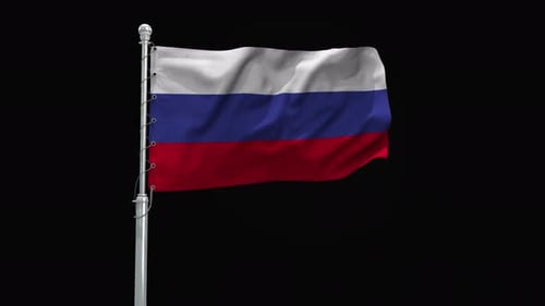 Realistic Russian Flag Waving Animation