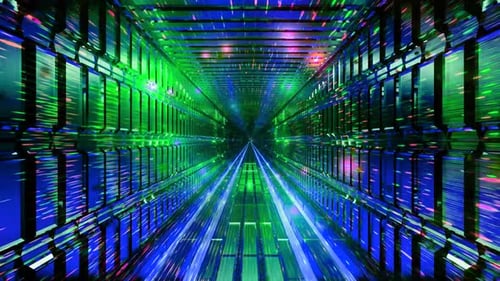 Rainbow Particles Space Tunnel