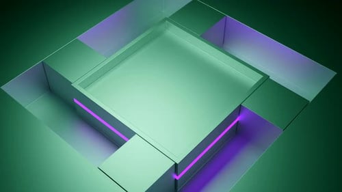 A large square around which smaller squares move in animation.