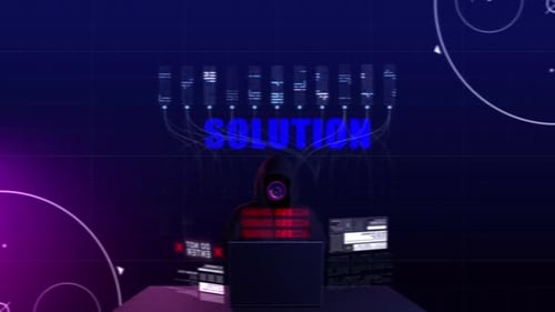 Anonymous Hacker Ready For Attack And Solution Text