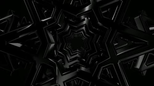 Background with a Tunnel of Black Figures, Shapes, 3D Render, Exclusive, Reflection