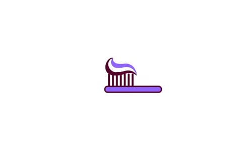 Flat Design Toothbrush with Toothpaste Animation