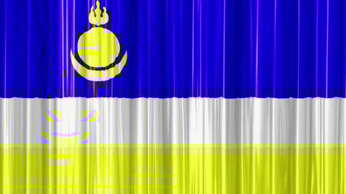 Waving Flag Banner with Realistic Fabric Effect Loop