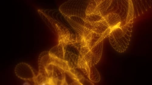 Abstract Golden Fluid Particles Dynamic Motion Background