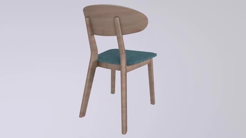 3D Animated Rotating Modern Wooden Chair
