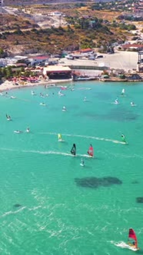 Windsurfers vertical video