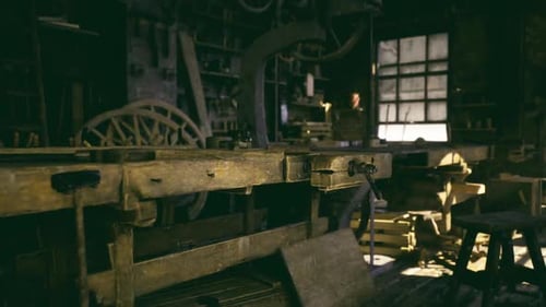 Classic Manufacturing Space Featuring Wooden and Metallic Components