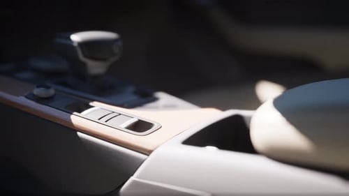 Modern Luxury Car Interior Details with Soft Light