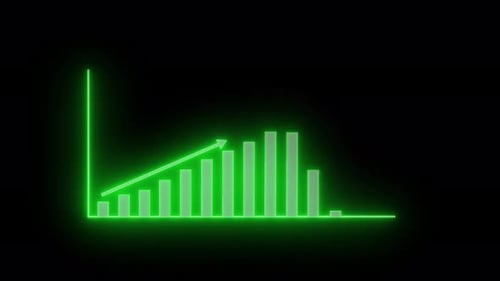 Green Neon Business Graph Chart Animation