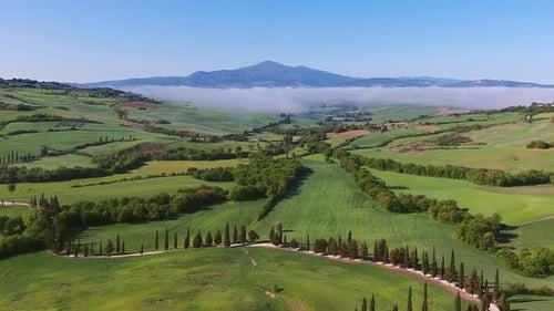 Tuscany Aerial Landscape at Morning in Italy