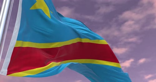 Democratic Republic of Congo Flag Waving Loop