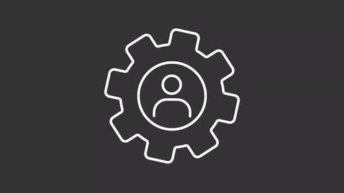 Minimalist Rotating Gear and User Icon Animation
