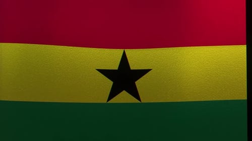 Waving Ghana National Flag Realistic Fabric Motion Loop