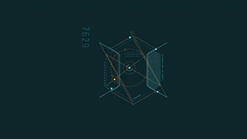 Animation en boucle de cercles dans un élément HUD hexagonal