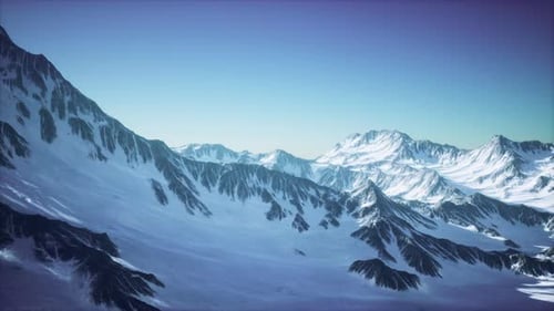 Snow Covered Beautiful Mountain Peaks