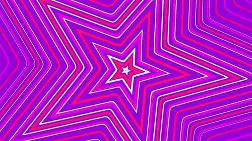 Abstrakter bunter Hintergrund mit Sternen und geometrischen Sternformen, nahtlose Videografiken.