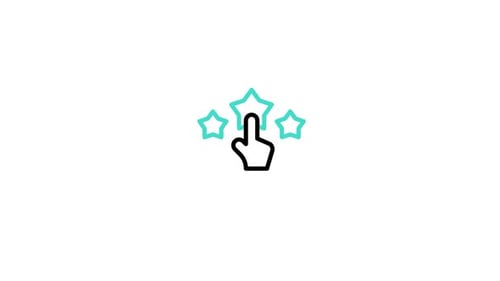 Animated Hand Cursor Clicking Stars Rating Feedback