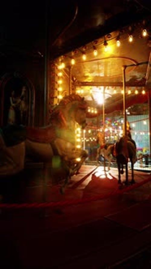 Illuminated Merry Go Round With Horses