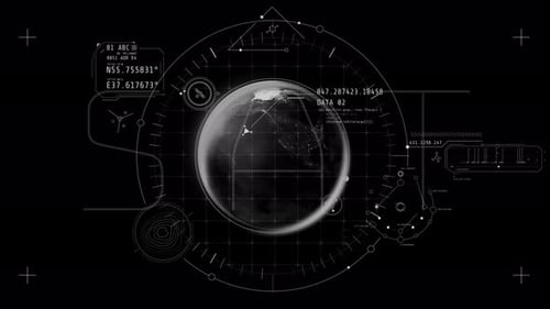 Animation of the HUD Infographics with Planet Earth