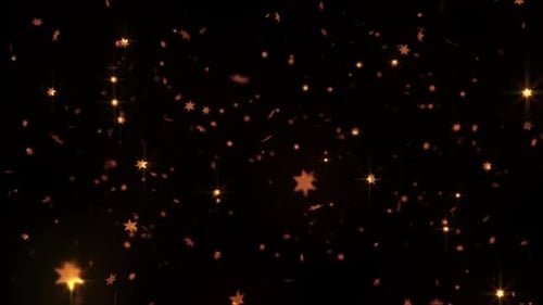 Golden Sparkling Stars Falling Loop Background