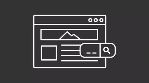 Keyword search white line animation