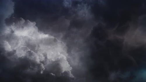 view of thunderstorm above the thick clouds that struck