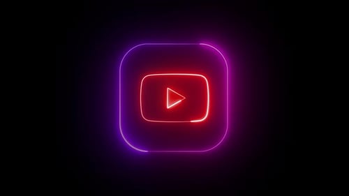 Pulsing Neon YouTube Icon Animation