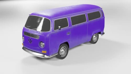 Blauer Wohnmobil-Animation