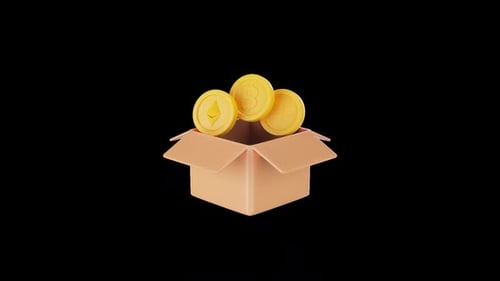Crypto Box 3D Animation | Alpha Channel
