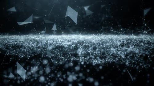 Futuristischer Bewegungshintergrund mit Formwelle und Plexusobjekt in Zeitlupe