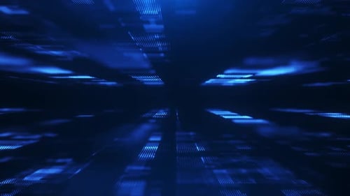 Abstract Futuristic Blue Grid Motion Background Loop