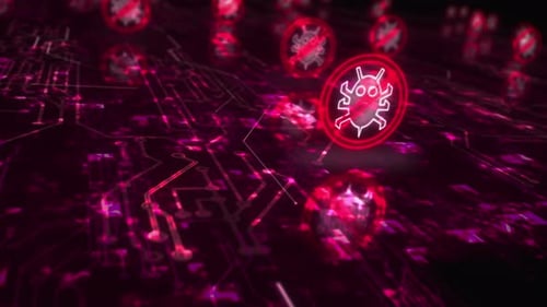 Antivirus cyber security virus detect symbols loop cyber concept