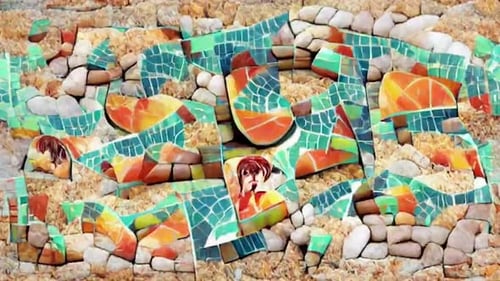 Mosaic Beach Animation Background Video