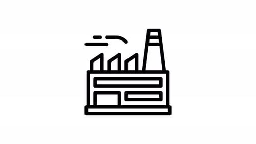 Animated Office and Factory Icons Morphing Transition