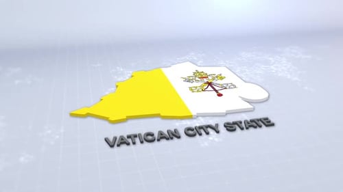 Vatican City State 3D Map Flag Reveal Animation