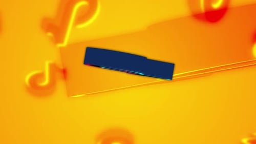 Dynamic 3D Music Note Logo Reveal with Glitch Effect