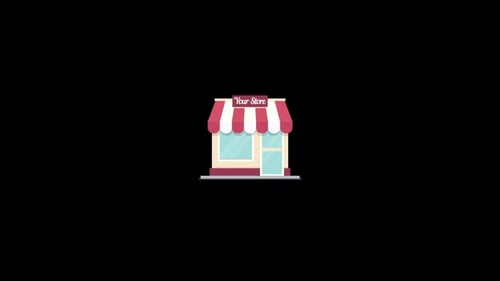 Flat Design Storefront Building Animation