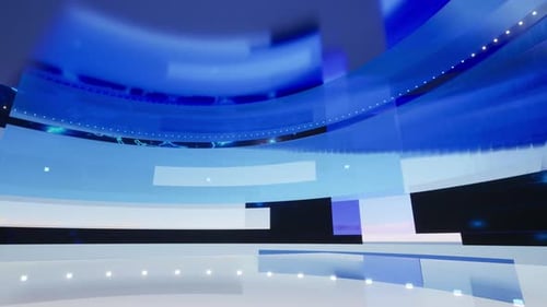 Dynamic Blue Virtual News Studio Background