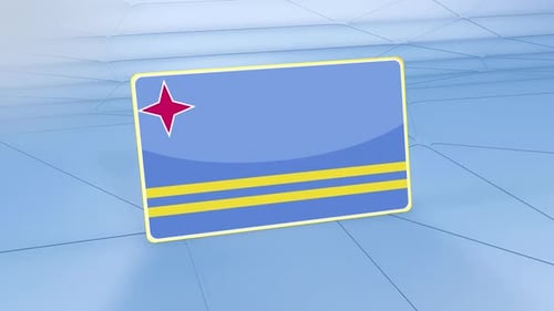 Glossy 3D Aruba Flag Animation