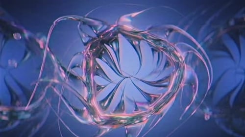 Ring shaped alien sci-fi microorganism in 80s retrowave VHS style with grain. Seamless loop